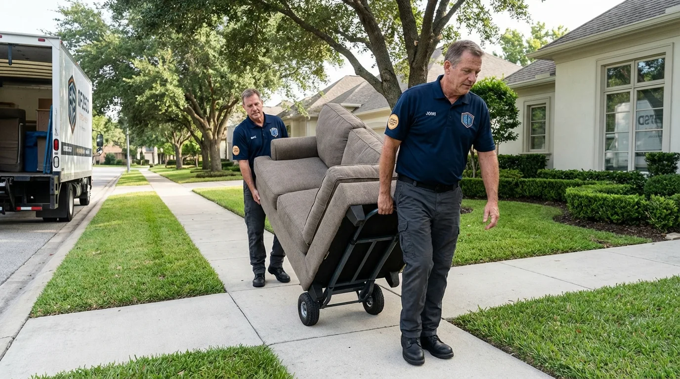 Local residential moving crew loading furniture in Anza, CA